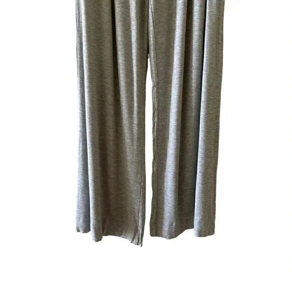 NWT Chaser  Paper Bag Waist Jersey Soft Wide Leg Heather Gray High Rise Pants M - Picture 10 of 13